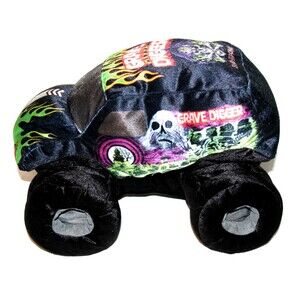 Monster Jam Grave Digger Plush Stuffed Pillow Buddy Bad To Bone Stuffed Truck
